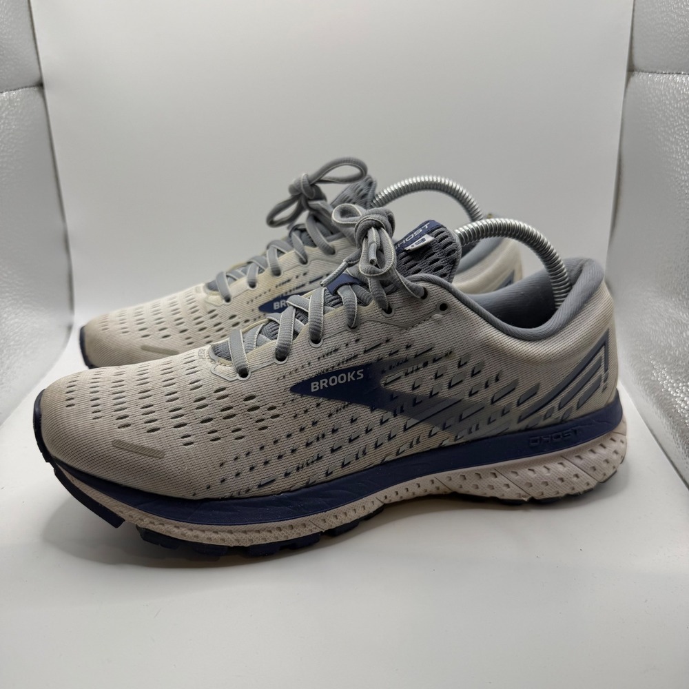 Brooks Ghost‎ 13 Running Shoes Grey Navy Blue 1103481D161 Sz Womens 8 US Medium